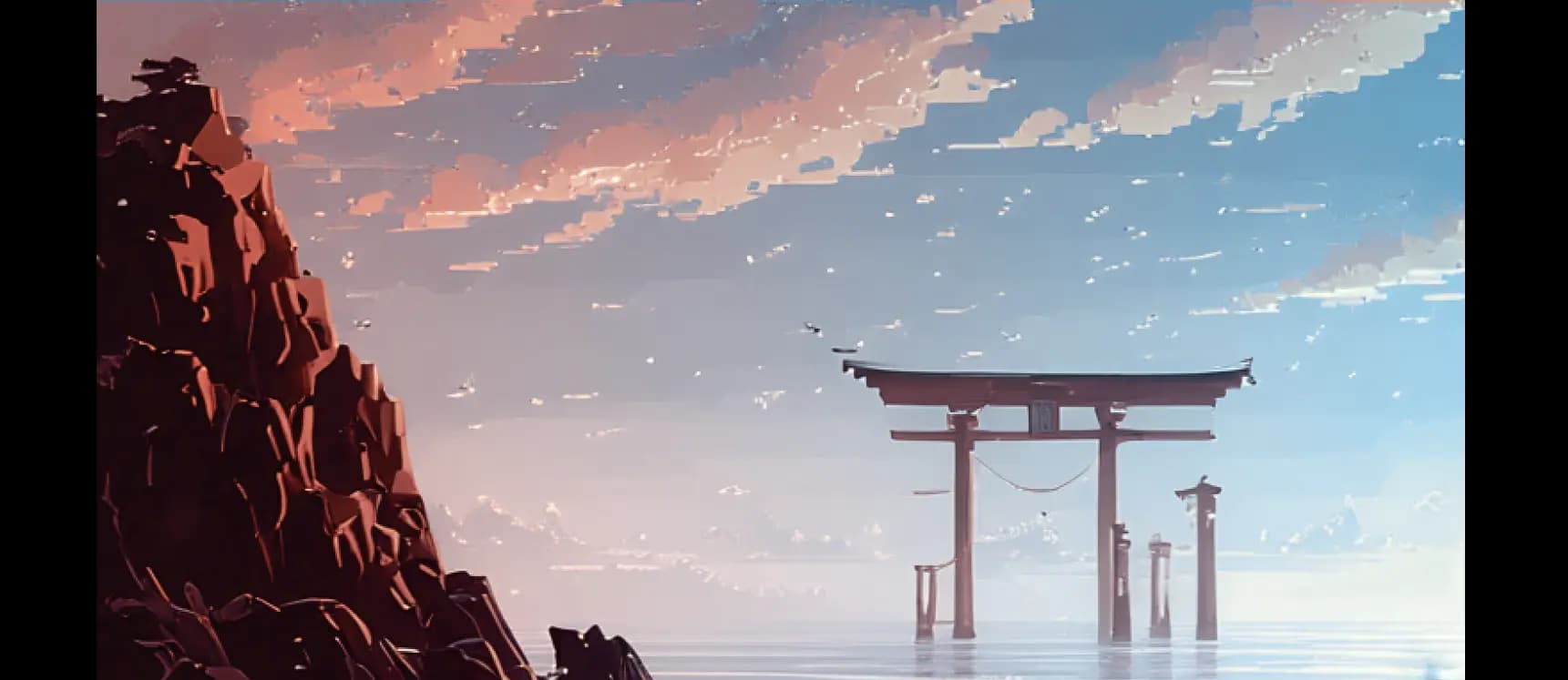 An image of Torii of a shore